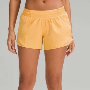 NWOT $68 Lululemon Hotty Hot Low-Rise Lined Short 4" Mango Dream